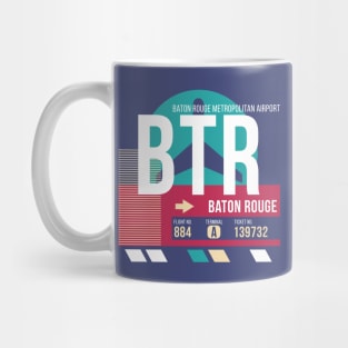 Baton Rouge, Louisiana (BTR) Airport Code Baggage Tag Mug